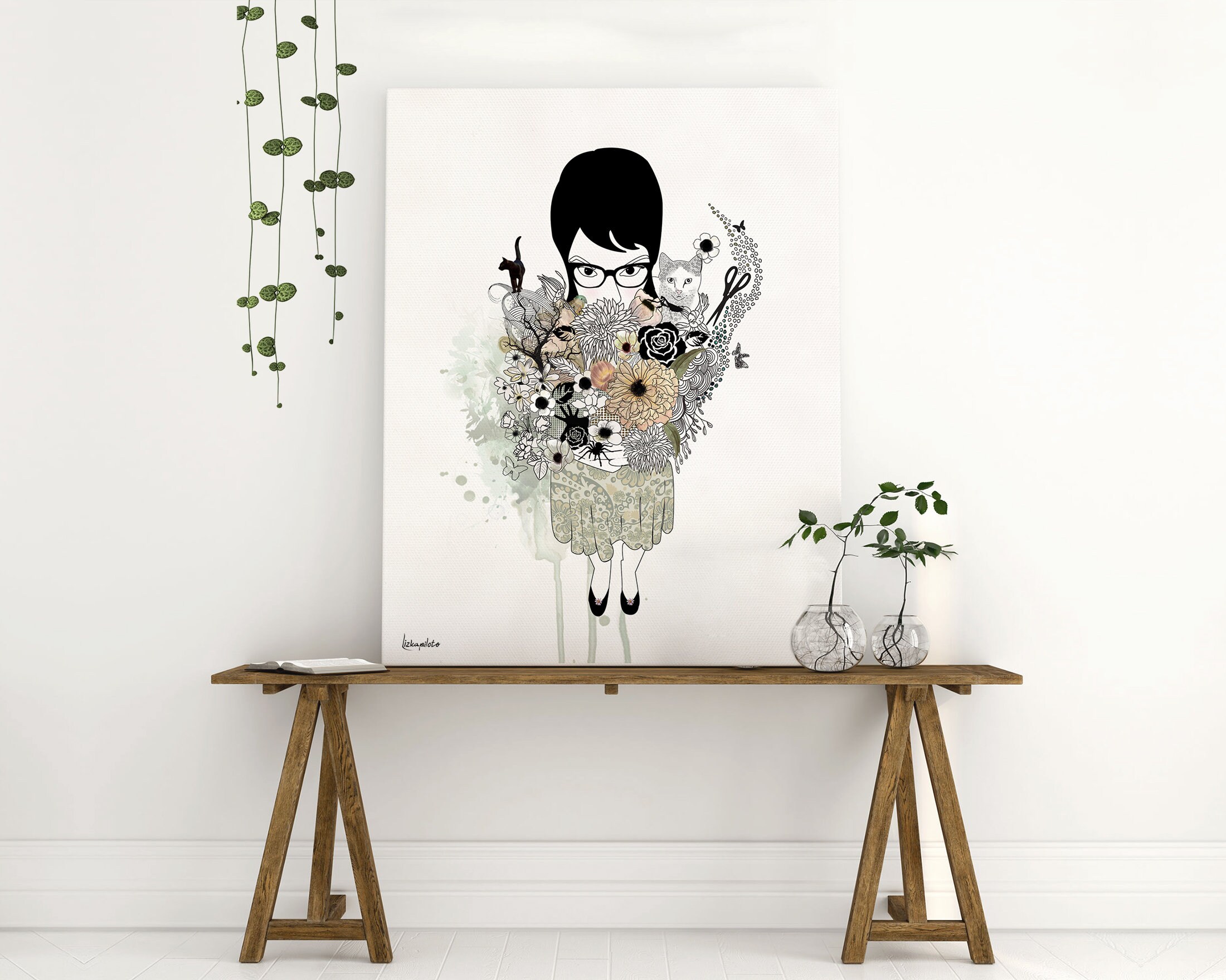 Gothic Art Print Black Ink Art Black White Wall Art Etsy UK