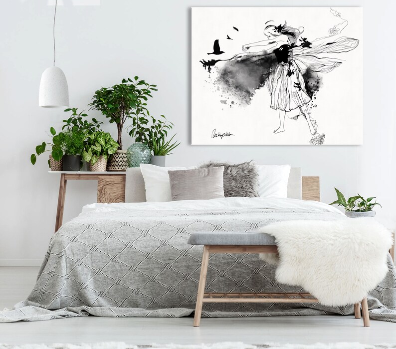 Black and White Wall Art Abstract Modern Art Office Wall Etsy