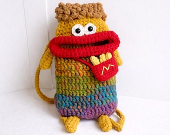 Handmade Crochet Monster Phone Bag: Chunky Yarn Crossbody Purse
