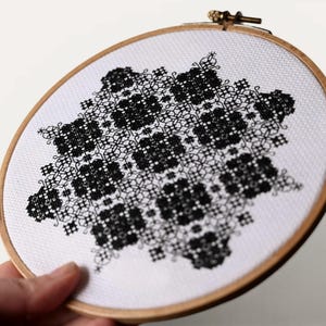 Blackwork en kruissteekpatroon PDF - Gotisch geometrisch borduurontwerp - Noir Reliquary