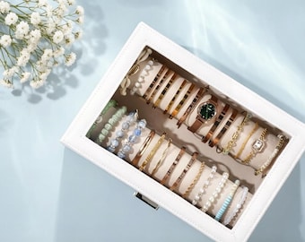 Lolalet 2 Rolls Storage Organizer Box with Clear Lid for Bracelet/ Watches/ Bangles