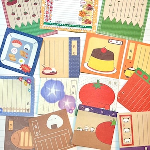 15-arksset med bärbara väskor Heisei Retro japanska mini-anteckningar | Kawaii Stationery Collection