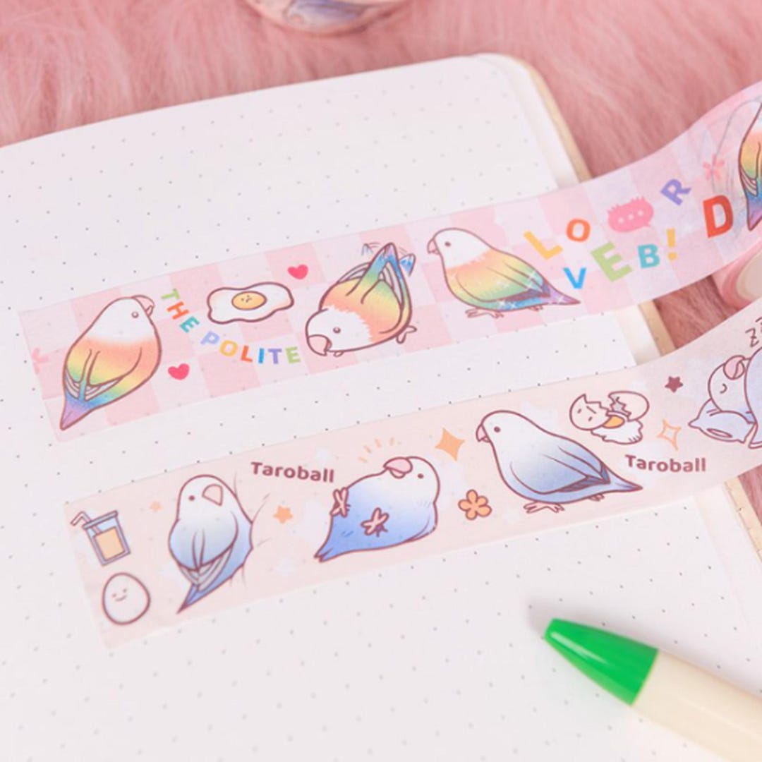 Bird Washi Tape Sample 50cm - Etsy
