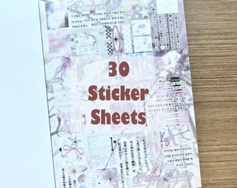 30 Sheets Sticker Book Deco Polco Kawaii Pastel Dreamcore Y2K Korean Japanese Journal Scrapbooking