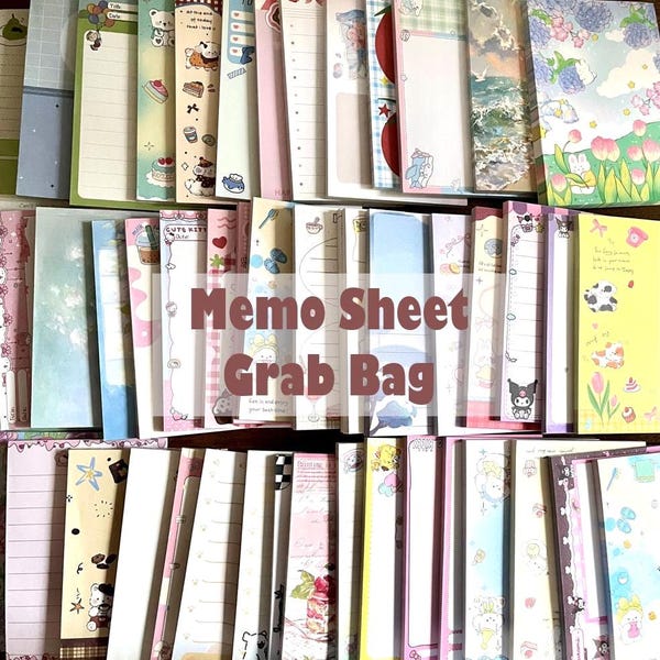 Memo Sheet Grab Bag A7 Kawaii Stationery Collection
