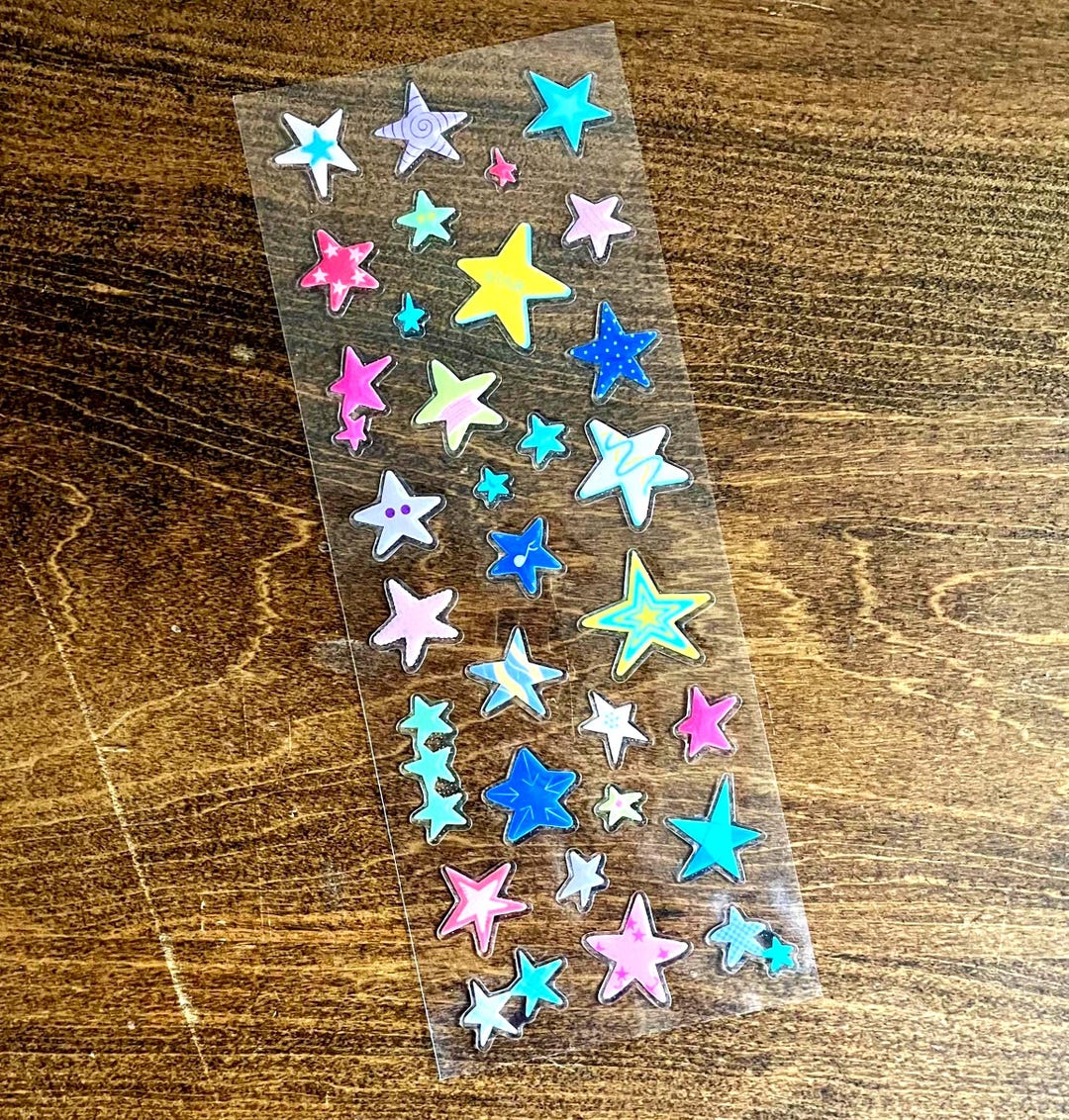 Sticker Star Decrypted 3D Star Sticker Sheet Puffy Hard Reisin Journal Scrapbooking Decor ...