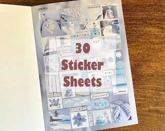 30 Sheets Sticker Book Deco Polco Y2K Kawaii Pastel Dreamcore Korean Japanese Journal Scrapbooking