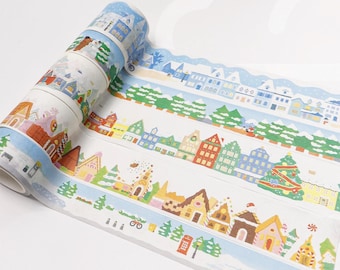 Fita adesiva decorativa Winter Town Washi Tape de 2,5 a 5 metros | Série Christmas Street