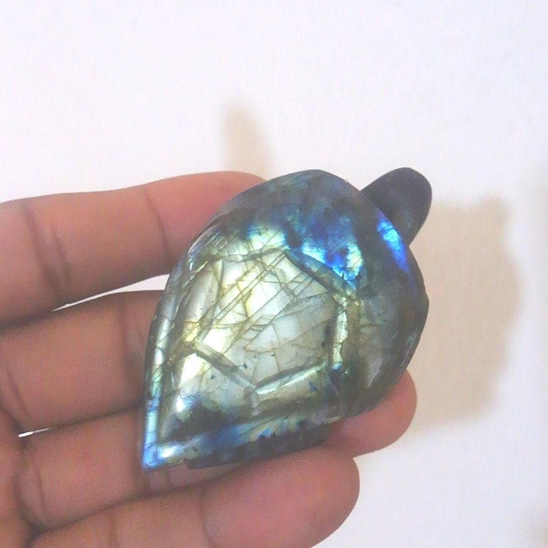 Spectrolite Blue Spectrolite 101 Gr - Blue Yellow - Turtle Shape - Etsy