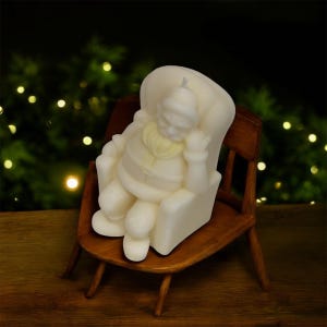 Handmade Sleeping Santa Soy Candle - Christmas Decor