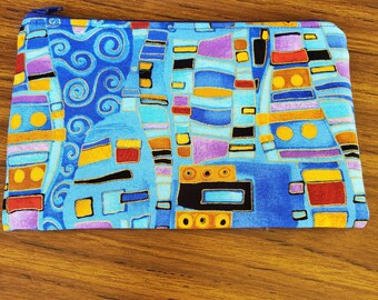 Handmade Quilted Red Zipper Pouch: Cosmetic, Pencil, Craft Organizer