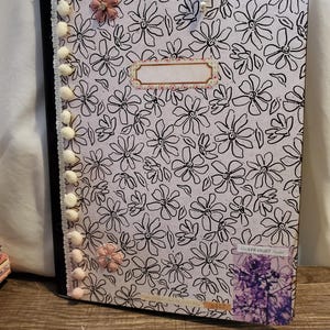 Handmade Altered Composition Notebook – Mixed Media Junk Journal with Pockets & Ephemera