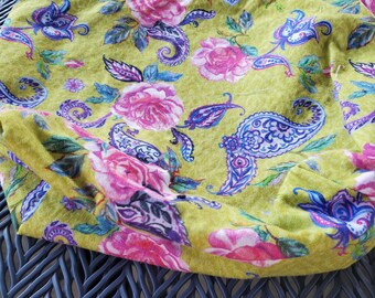 Handmade Cotton Zippered Pouch – Floral Cosmetic Bag, Pencil Case, Organizer Bag