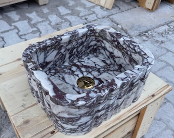Calacatta Viola Marble Sink , Luxury Bathroom Vanity , Custom Size Marble Basin