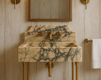 Calacatta Viola Marble Sink, Custom Size Luxury Bathroom Vanity