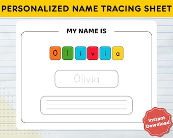 Attività di tracciamento del nome cancellabile a secco personalizzata per imparare a scrivere e scrivere il nome per la scuola materna o l'asilo