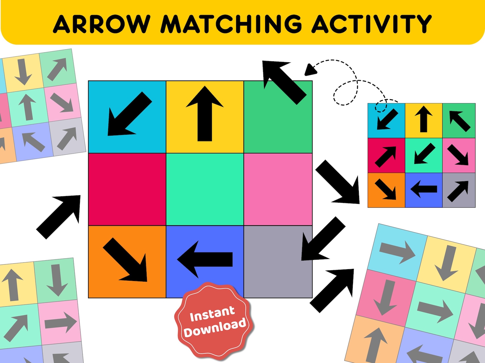Arrow Matching Game | Logic Puzzle, Spatial Reasoning (PDF Pattern) - Etsy