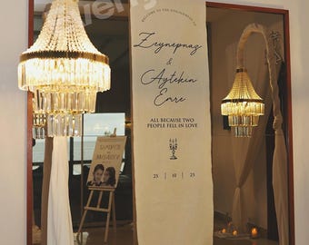 Linen Wedding Welcome Sign | Custom Fabric Sign | Personalized Event Decor