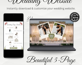 Old Money Save The Date Wedding Website Template Elegant Editable Emerald and Ivory Canva Design with Trackable RSVP Timeless Aesthetic