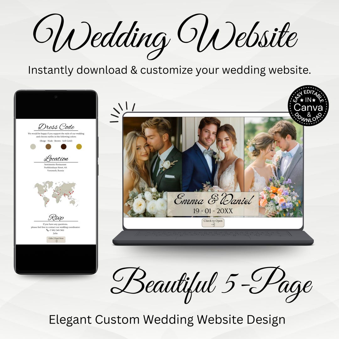 Elegant Lilac Wedding Website Template With RSVP and Countdown Timer ...