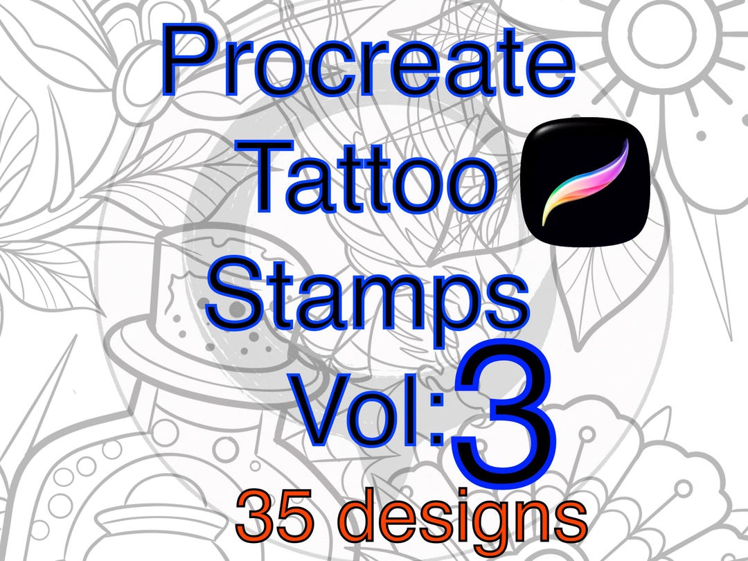 Traditional Tattoo Flash – 35 Procreate Stamp Brushes (outline Set, Vol ...