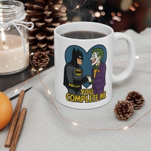 Taza de té y café "You Complete Me" de Deathstroke, Deadpool y Batman Joker / LGBTQ imagen 5