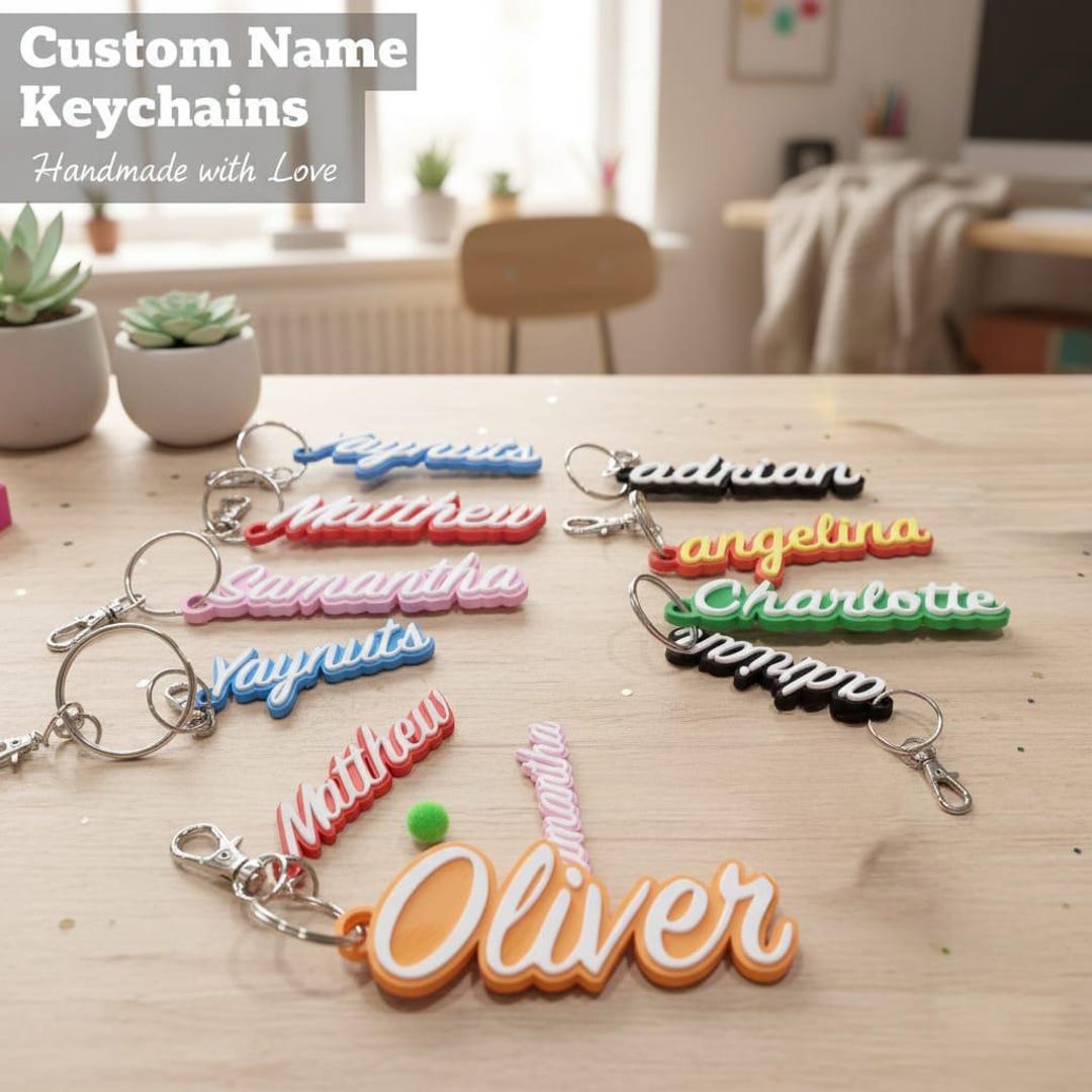 Thread Name Keychain Custom Name Keychain: Colorful Personalized Key Tag, Backpack Charm - Etsy