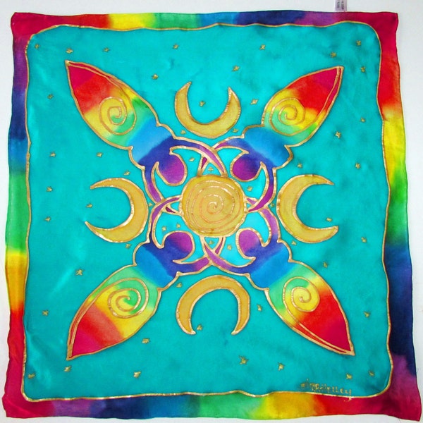 Goddess tarot Altar cloth,spiritual gift,silk altar cloth, silk tarot cloth, Goddess art,  tarot cloth, crystal grid,wiccan, pagan