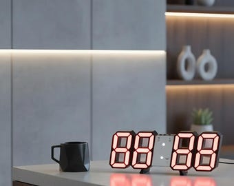 3D LED Digital Alarm Clock – Time, Date & Temp
