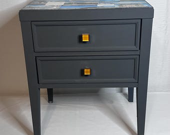 Vintage Motel Postcards End Table