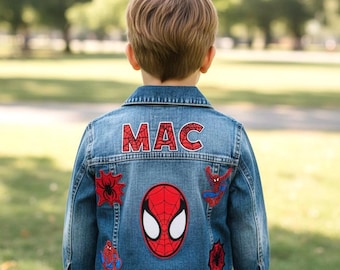 Chaqueta vaquera personalizada de Spiderman para niños