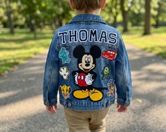 Personalized Kids Disney Princess, Minnie Mouse, Mickey, Toy Story, Cars Denim Jacket.