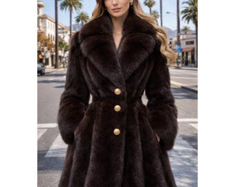 秋の霞のような高級ミンクファーコート | 50年代ヴィンテージのロング