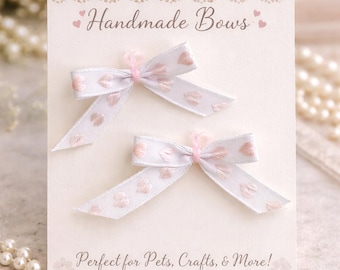 Pink Heart Dog Bows Small Dog Hair Bows  Kawaii Pet Accessories Handmade Puppy Grooming Bows Cute Coquette Dog Clips