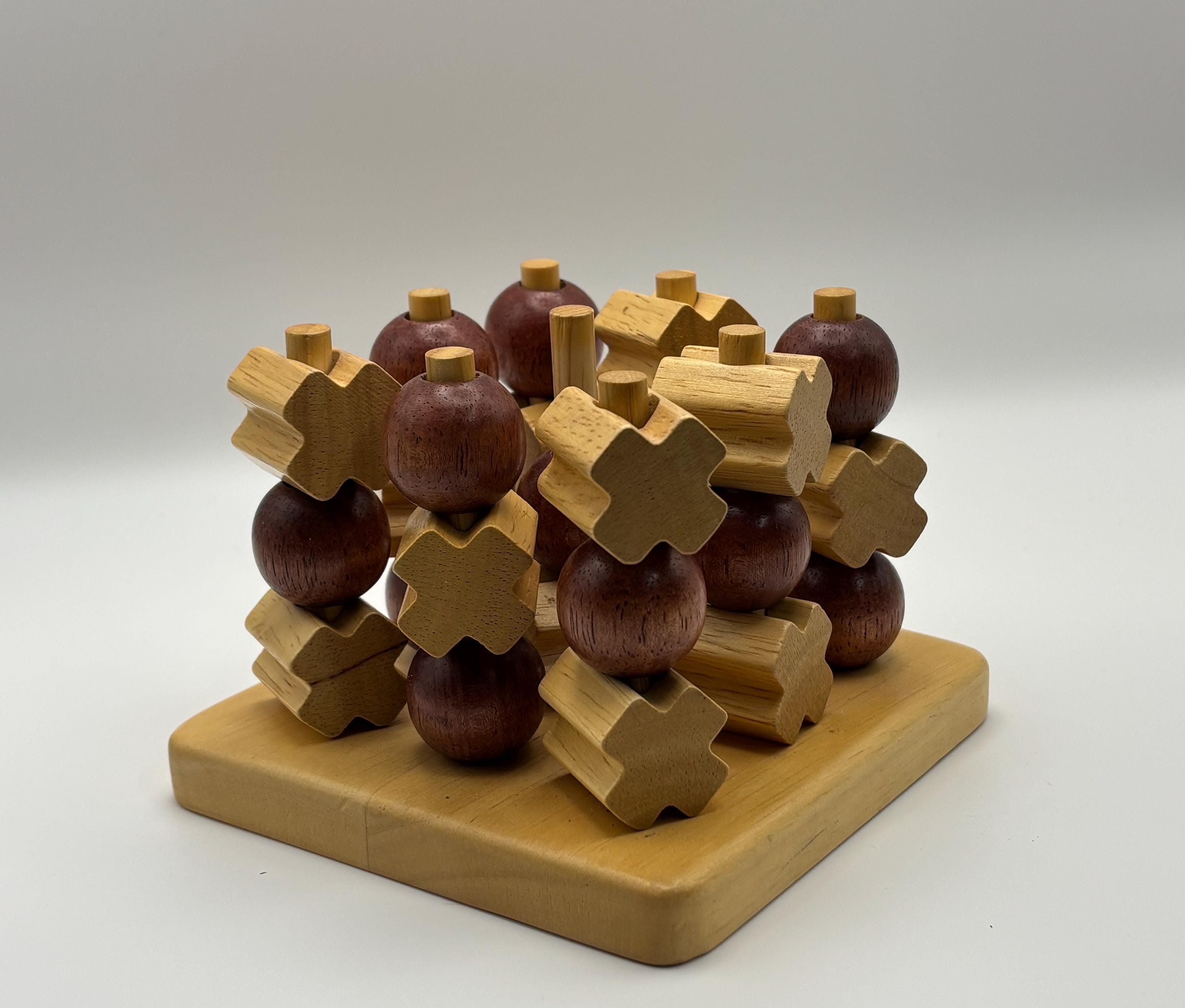 Vintage Wooden 3D Tic Tac Toe - Etsy