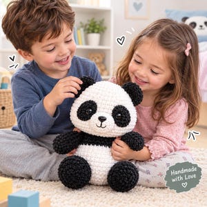 Wzór na Chunky Panda, amigurumi szydełkowe w formacie PDF z dwoma opcjami łatania