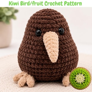 Kiwi Crochet Pattern Bundle, Bird And Fruit Amigurumi PDF Download