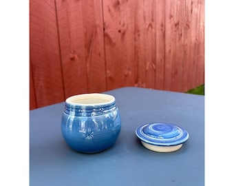 手作りの藍色の陶器瓶 - 記念品入れ - Etsy 日本