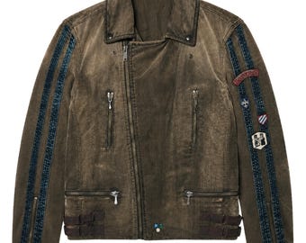 Giacca da motociclista in velluto a coste verde di Dante, ispirata a Devil May Cry 2 – Cappotto streetwear per cosplay anime