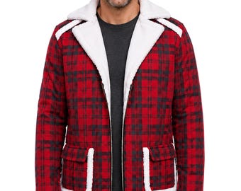 Deadpool Plaid Shearling Jacket | Ryan Reynolds Wade Wilson Cosplay Coat
