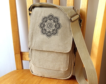 Mandala Tech Bag Small Purse Crossbody Shoulder Bag 11x7x2 Inches