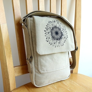 Petit sac à main Sunflower Tech Bag à bandoulière pour tablette - Cadeau pour elle