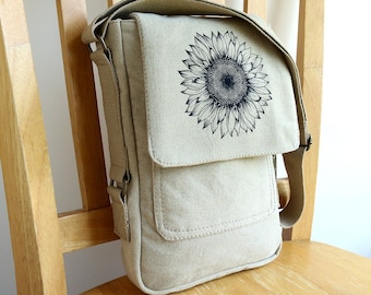Sunflower Tech Bag Small Purse Crossbody Shoulder Tablet Bag - Gift for Her