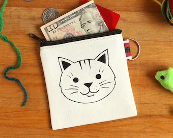 Cat Coin Purse Tiny Zipper Pouch - Gift for Cat Lover
