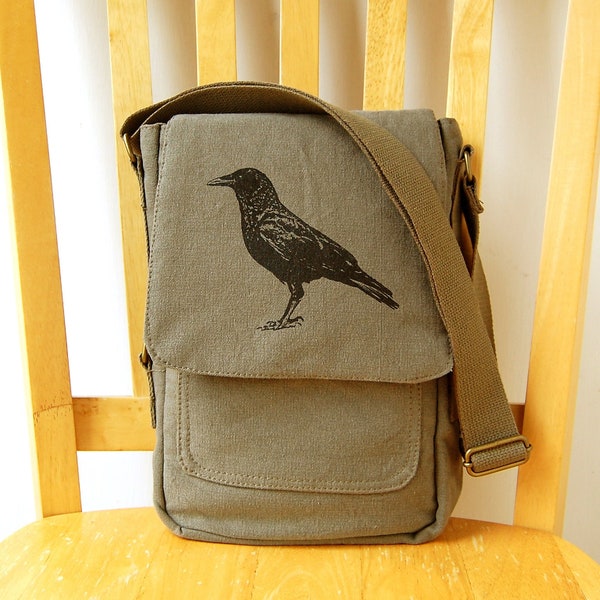 Crow Raven Tech Bag Small Purse Crossbody Shoulder Bag - Gift for Crow Lover