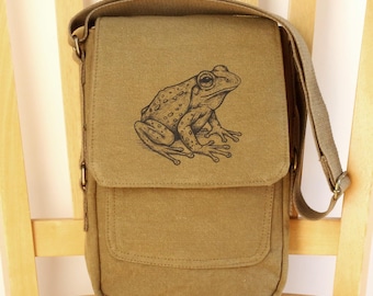 Bolso bandolera pequeño con diseño de rana, 28 x 18 x 5 cm