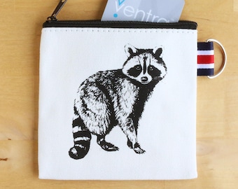 Raccoon Coin Purse Small Zipper Pouch Gift Card Holder
