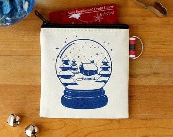 Christmas Snow Globe Coin Purse Gift Card Holder