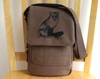 Fox Tech Bag Small Purse Crossbody Shoulder Canvas Tablet Bag - Gift for Fox Lover