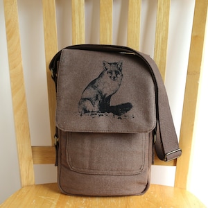 Fox Tech Bag Kleine Geldbörse Crossbody Schulter Canvas Tablet Tasche - Geschenk für Fuchs Liebhaber